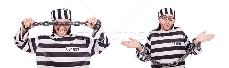 Hapis tutuklu yalıtılmış beyaz adam eğlence Stok fotoğraf © Elnur