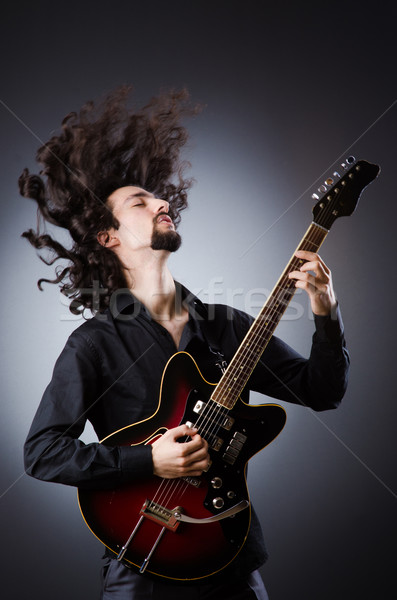 Człowiek gry gitara koncertu muzyki strony Zdjęcia stock © Elnur