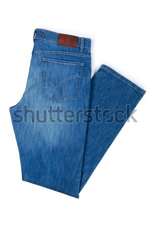 Foto stock: Moda · calças · branco · modelo · fundo · jeans