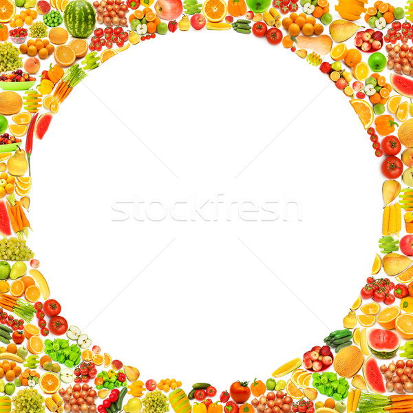 Silhoette made from various fruits and vegetables Stock photo © Elnur