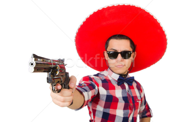 Funny mexican with sombrero hat Stock photo © Elnur