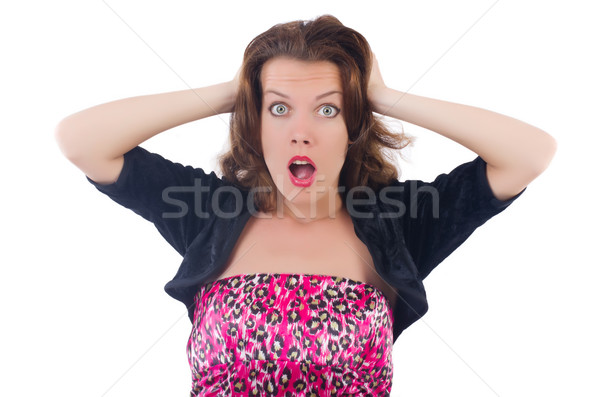 Emotional woman isolated on the white Stock photo © Elnur