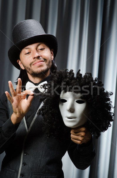 Funny Maske Hintergrund Sicherheit Geschäftsmann Stock foto © Elnur