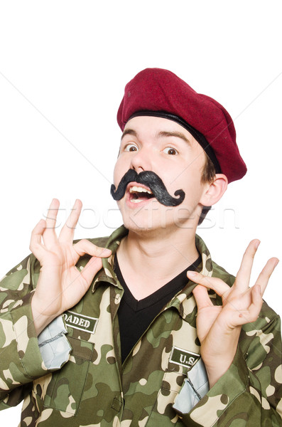 Engraçado soldado militar homem fundo guerra Foto stock © Elnur