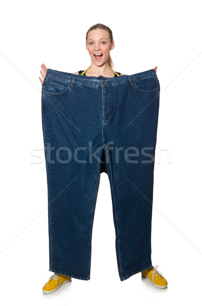 Diäten glücklich Fitness Ausübung Jeans Stock foto © Elnur