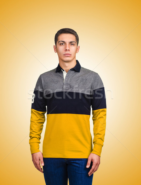 Mężczyzna sweter gradient człowiek model tle Zdjęcia stock © Elnur