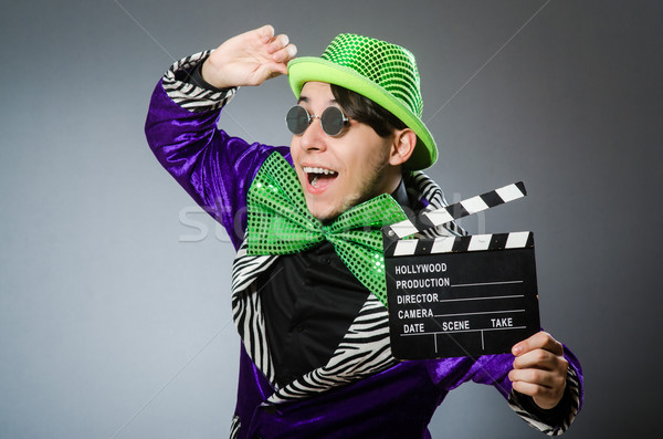 Funny man with movie clapboard Stock photo © Elnur