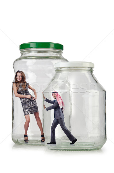 People trapped in the glass jar Stock photo © Elnur
