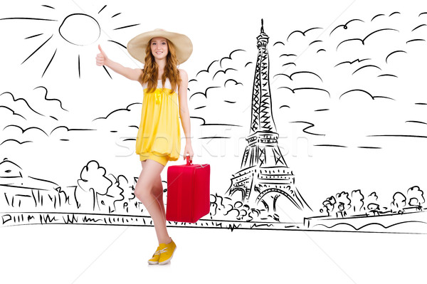 Fiatal nő utazás Párizs nő lány boldog Stock fotó © Elnur