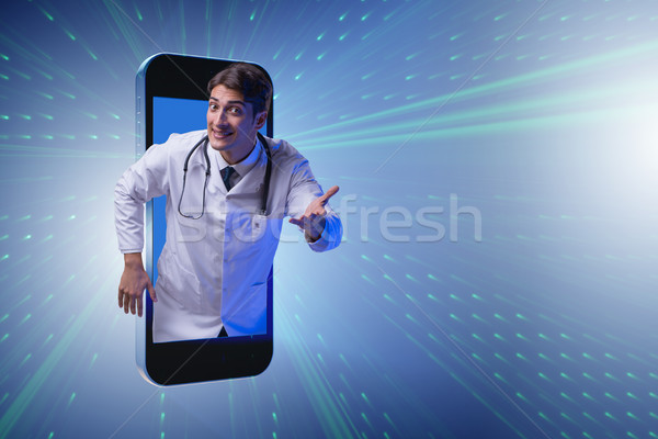 Médecin smartphone téléphone portable santé hôpital Photo stock © Elnur