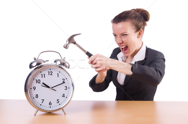 Woman trying to break the clock Stock photo © Elnur