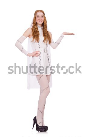 Fashion concept with tall model on white Stock photo © Elnur