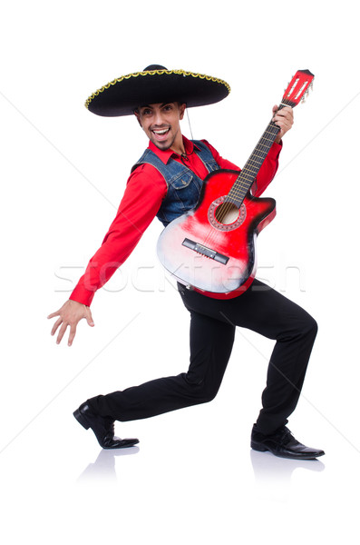 Man sombrero gitaar muziek partij Stockfoto © Elnur