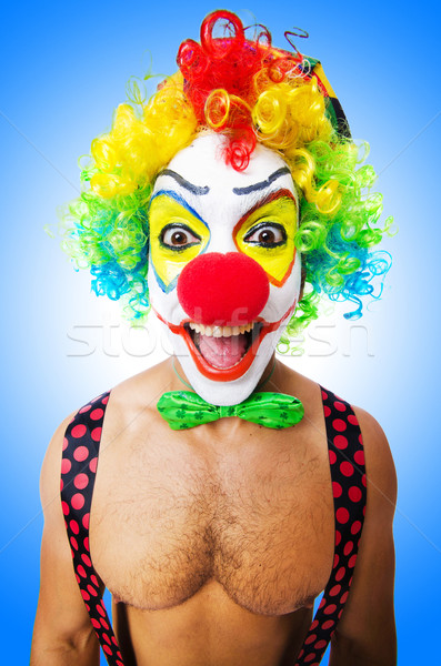 Grappig clown geïsoleerd witte glimlach gezicht Stockfoto © Elnur