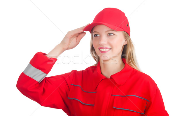 Woman in industrial concept isolated on white Stock photo © Elnur