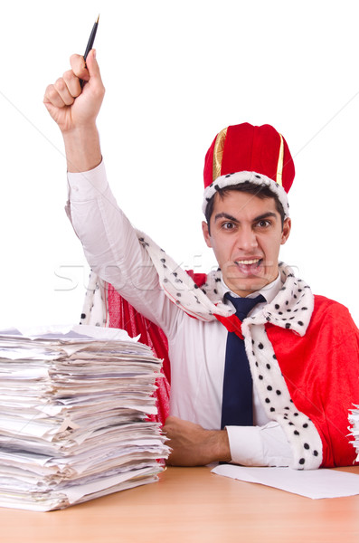 King businessman with lots of paperwork Stock photo © Elnur