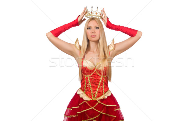 Queen in red dress isolated on white Stock photo © Elnur