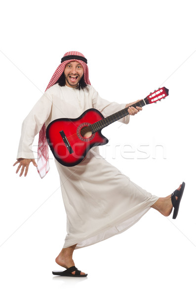Arab uomo giocare isolato bianco party Foto d'archivio © Elnur