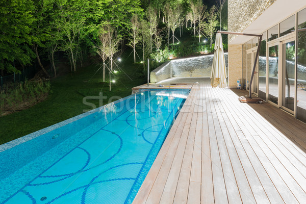 Swimming pool at night time Stock photo © Elnur