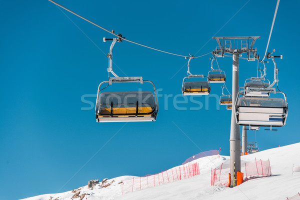 Ski lifts durings bright winter day Stock photo © Elnur