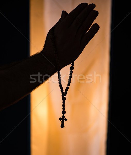 İncil çapraz dini ahşap ışık İsa Stok fotoğraf © Elnur