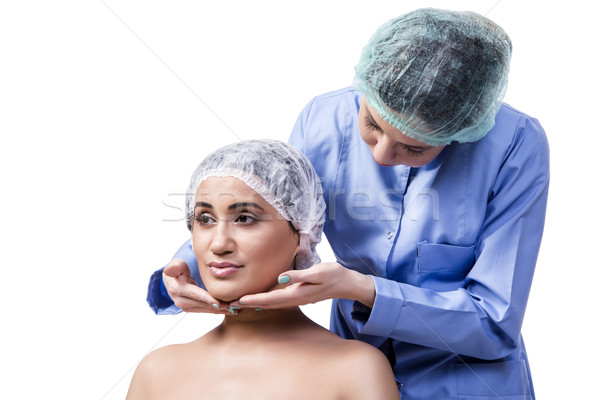 Chirurgie plastica izolat alb fată mâini Imagine de stoc © Elnur