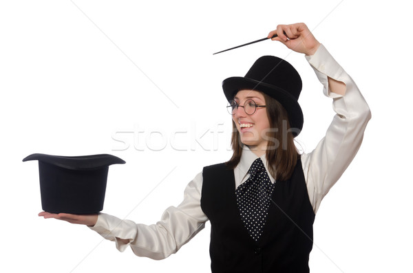 Woman magician isolated on the white Stock photo © Elnur