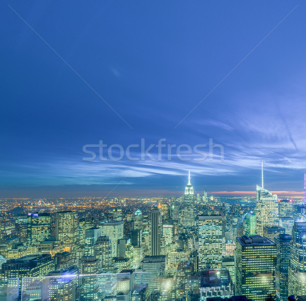 Vue nouvelle Manhattan coucher du soleil affaires ciel [[stock_photo]] © Elnur