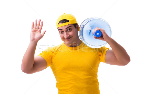 The man delivering water bottle isolated on white Stock photo © Elnur