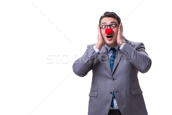 Funny clown biznesmen odizolowany biały strony Zdjęcia stock © Elnur