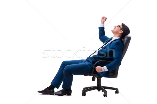 Businessman sitting on chair isolated on white Stock photo © Elnur