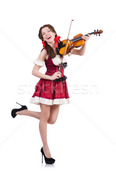 Vrouw viool geïsoleerd witte achtergrond kunst Stockfoto © Elnur