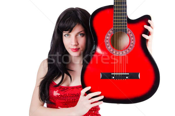 Foto stock: Jóvenes · cantante · guitarra · blanco · fiesta · metal