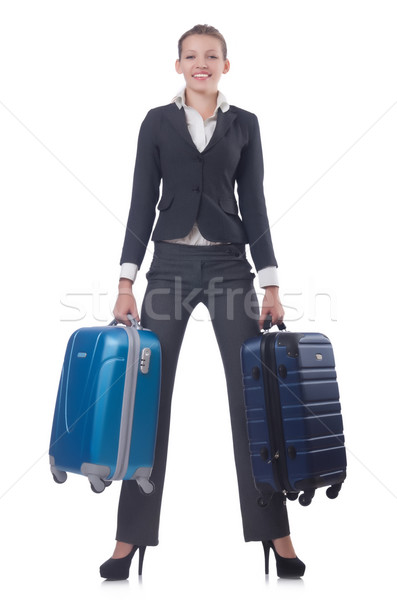 Businesswoman travelling isolated on white Stock photo © Elnur