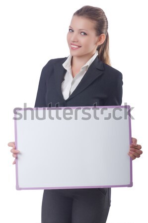 Woman businesswoman with blank board on white Stock photo © Elnur