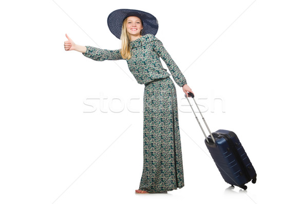 Woman ready for summer holiday isolated on white Stock photo © Elnur