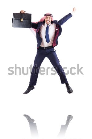 Foto stock: Ladrón · robado · maleta · arma · mano · hombre