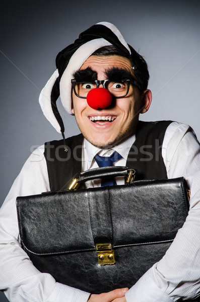 Clown zakenman grappig partij gezicht man Stockfoto © Elnur