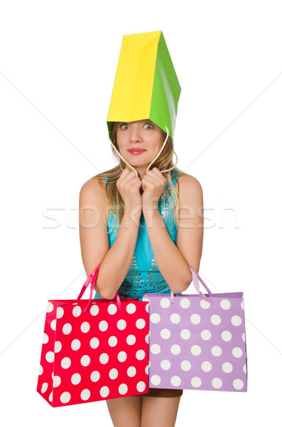 女性 ショッピングバッグ 孤立した 白 幸せ ファッション ストックフォト © Elnur