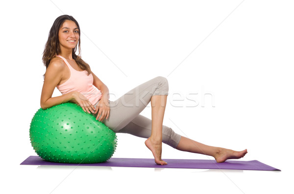 Young woman exercising with swiss ball Stock photo © Elnur