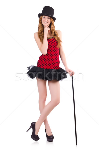 Ragazza rosso abito isolato bianco modello Foto d'archivio © Elnur