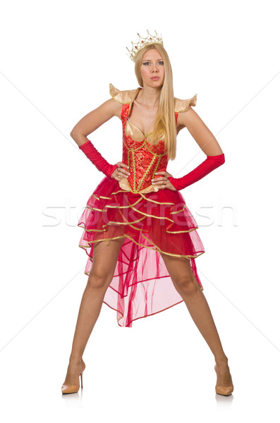 Queen in red dress isolated on white Stock photo © Elnur