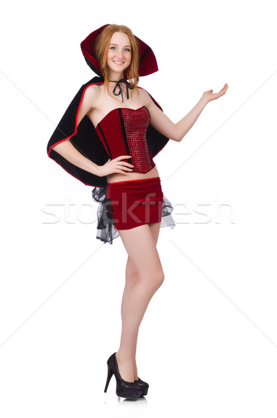 Foto stock: Bastante · dama · terciopelo · vestido · CAP · aislado