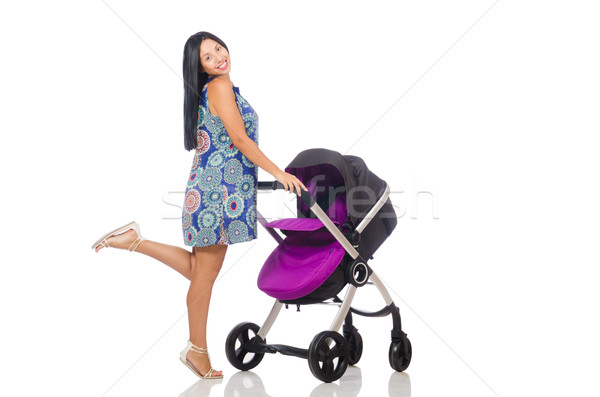 Happy mom with her baby in pram  Stock photo © Elnur