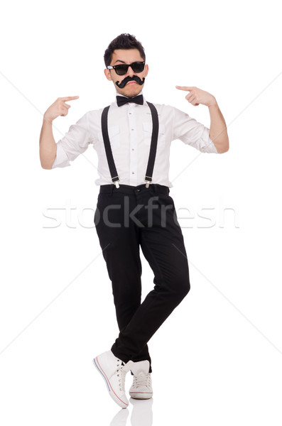 Young man with moustache isolated on white Stock photo © Elnur