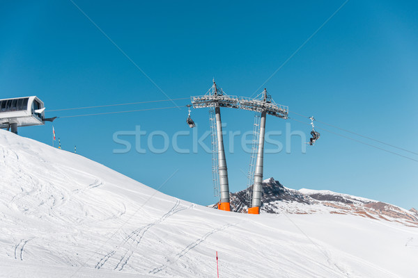 Сток-фото: лыжных · ярко · зима · день · небе · солнце