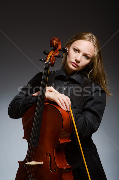 Mujer jugando clásico cello música madera Foto stock © Elnur