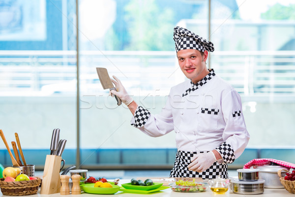 Mannelijke kok keuken hand gelukkig Stockfoto © Elnur
