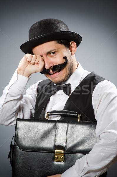 Grappig man vintage gelukkig werk zakenman Stockfoto © Elnur