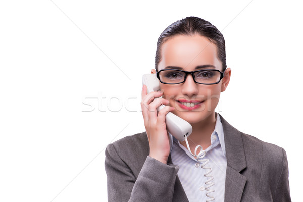 Nice elegant call center operator isolated on white Stock photo © Elnur